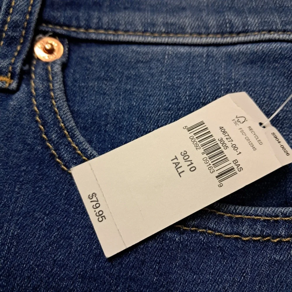 NWT Gap Baby Boot Jeans Womens 30/10 Tall Blue Mid Rise Medium WashStretch Denim